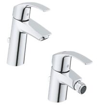 SET MISCELATORI GROHE EUROSMART LAVABO M E BIDET S CROMATO CON PILETTA INCLUSA