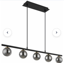 Lampadario a sospensione in vetro fumè 5 sfere