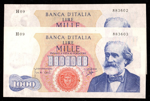 1000 lire verdi tipo - lire,