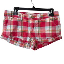 Pantaloncini Hollister con polsini a quadri 7 Y2K Preppy vita bassa surf ragazza Mallcore SoCal