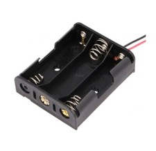 PORTABATTERIE 3 PILA MINISTILO AAA box case porta batteria pile contenitore cavo