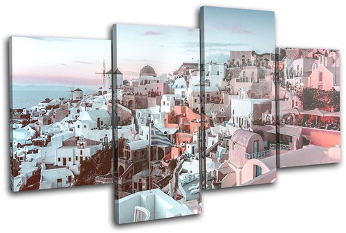 Greece santorini teal pink - greece,