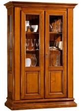 VETRINA 2 ANTE LEGNO MASSELLO INTARSIATA L 138 P 47 H 196