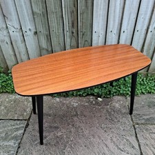 Tavolino da caffè vintage metà secolo anni 50 60 legno teak nero gambe dansette