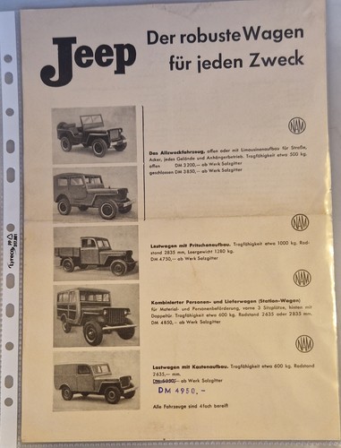 Foglio pubblicitario auto jeep - foglio,