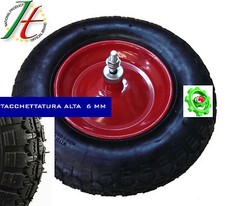 RUOTA PER CARRIOLA PNEUMATICA  ,  3.50 - 8  MODELLO VESPA  CARRIOLE ASSE CORTO 