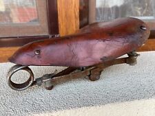 Sella sella in pelle per bicicletta vintage anni 50-60, URSS sovietica primi anni.