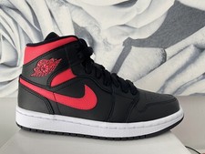 Nike Air Jordan 1 Mid Donna "Siren Red" Nero Bianco BQ6472-004 Taglia 7