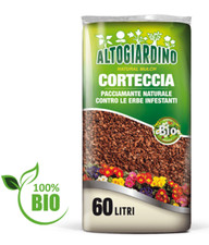 Corteccia di pino nazionale per pacciamatura sacco 60 litri biologico e vegetale