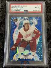 Upper Deck 2021 Moritz Seider Ice Royal Blue /99 PSA 10 Rookie RC Red Wings
