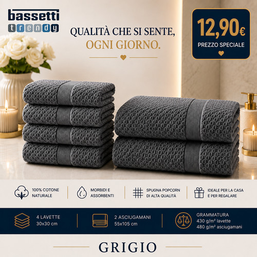Set asciugamani bassetti - asciugamani,