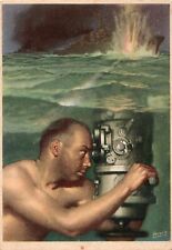 * FASCISMO - Boccasile - Sommergibile affonda nave