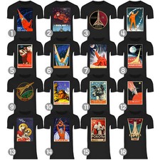 T-shirt uomo Unione Sovietica vintage poster spazio CCCP astronauta Russia