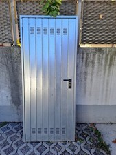 Porta Per Cantina 80x200 Zincata Con Maniglia E Serratura 