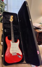 Rossetto E10 seriale MIK Squier Stratocaster corpo solido rosso Young Chang? Md Corea