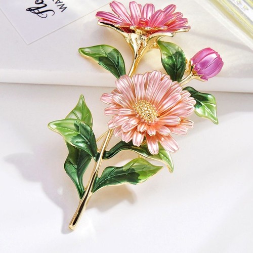 Daisy bouquet enamel brooches - daisy,