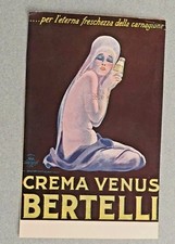 PUBBLICITA' 1923 CREMA VENUS BERTELLI DONNA VELO AMPOLLA M. DUDOVICH CM 8,5X12.5