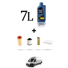 HOFFCAR Kit tagliando 4 FILTRI e 7L OLIO per Fiat Ducato 2.2 JTD 74kw dal 2006 a