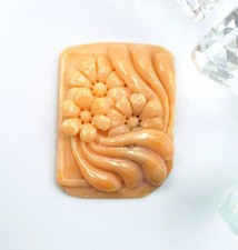 ANTICO CIONDOLO SPILLA DI CORALLO ARANCIONE INTAGLIO DEL CORALLO CAMEO VINTAGE 