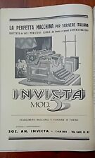 PUBBLICITÀ MACCHINA DA SCRIVERE INVICTA E ARTICOLI INTERESSANTI DEL 1932 