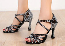 Scarpe da ballo donna latino Strass eleganti salsa tango bachata Tacco