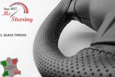 PELLE PERF COPRI VOLANTE PER LAND ROVER FREELANDER NERO CUCITURA