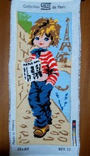 Quadro mezzo punto ricamato a mano Ragazza Francese