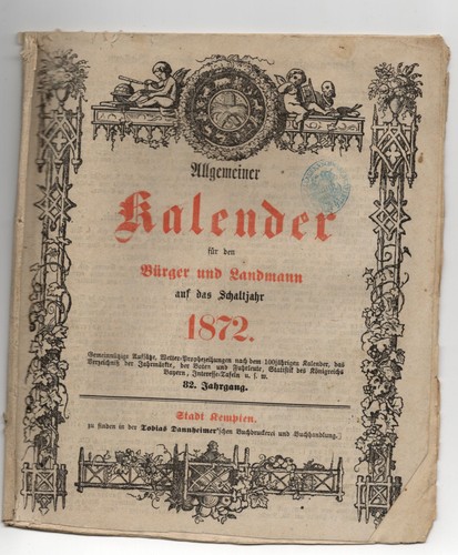 Allgemeiner schreibkalender - allgemeiner,