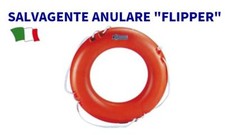 SALVAGENTE ANULARE FLIPPER ARANCIO STABILIMENTO BARCA MARE SICUREZZA CIAMBELLA