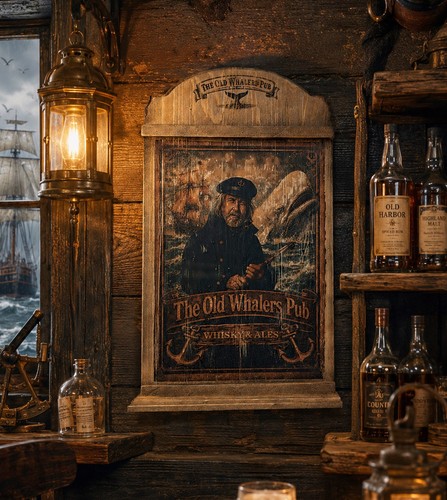 Targa legno old whalers pub - in,
