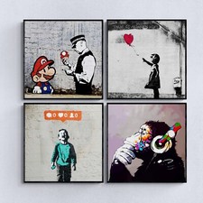 Bansky stampa su tela 4 quadri