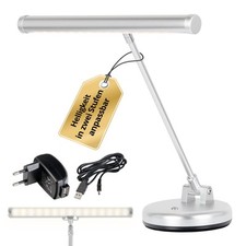 Piano Luce Lampada Pianoforte 15 LEDs Bianco Caldo Batterie AA USB Argento Opaco