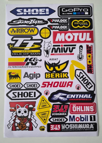 Foglio adesivi moto - foglio,