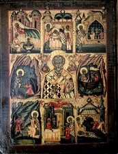Antica icona russa "San Nicola