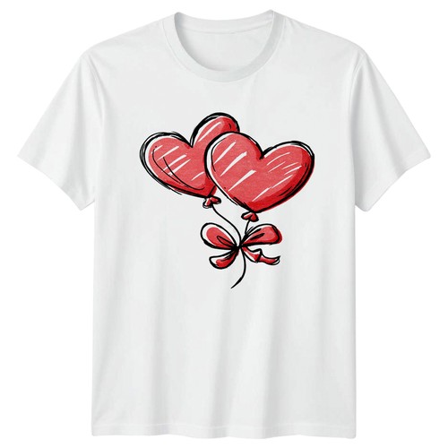 Shirt due palloncini cuore - due,