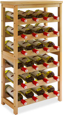 Scaffale Da Pavimento per 24 Bottiglie Di Vino Con Ripiani Scaffale per Vino in 