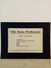 Pubblicità originale Olio Sasso Medicinale rifilatura da rivista in passepartout