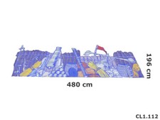 FONDALE DA TEATRO ANTICO DIPINTO A MANO GRANDE SCENOGRAFIA TEATRALE CL1.112