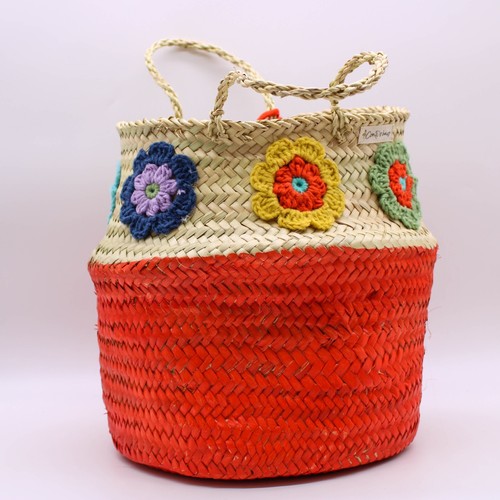 Borsa paglia decorata vaso - paglia, decorata/vaso