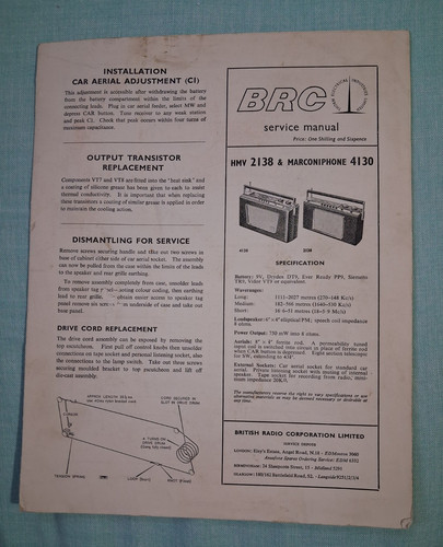 Hmv 2138 marconiphone - hmv,