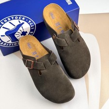 Scarpe casual Birkenstock Boston moka scamosciate plantare morbido donna/uomo