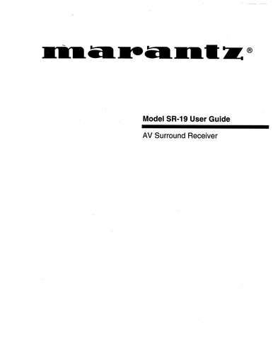 Marantz surround - marantz, sr-19