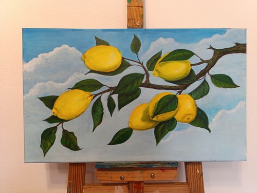 Limoni quadro moderno dipinto - limoni,