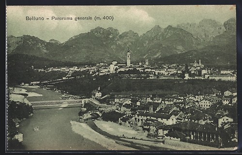 Cartolina belluno panorama - cartolina, belluno,