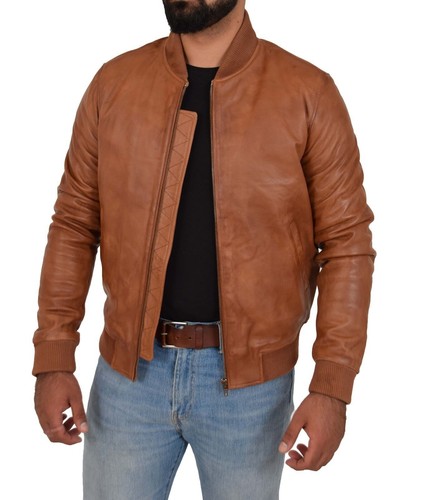 Giacca pelle bomber - pelle,