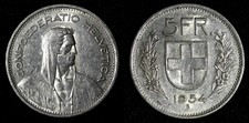 Svizzera Argento 1954 B 5