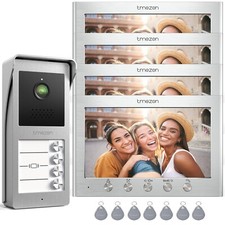 1-4 Appartamenti Videocitofono Kit Telecameracon Visione Nottur Cavo a 2 Fili