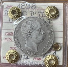 REGNO D' ITALIA UMBERTO I 2 LIRE 1898 RARA sigillata qBB SUBALPINA