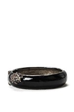 Bracciale Kenneth Jay Lane donna tono argento smalto nero strass scarabeo