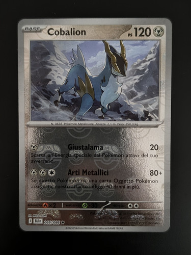 Carta pokemon cobalion 066 086 - carta,